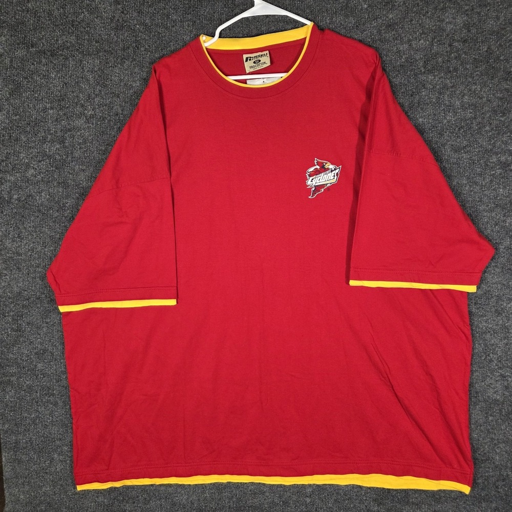 Vintage Illinois State Redbirds Russell Athletic T Shirt 5XL Red NCAA Y2K NWT